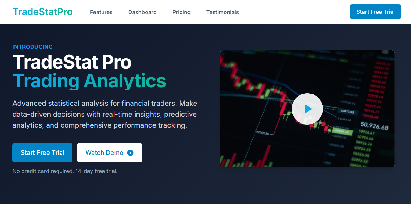 TradeStat Pro Software Landing Page
